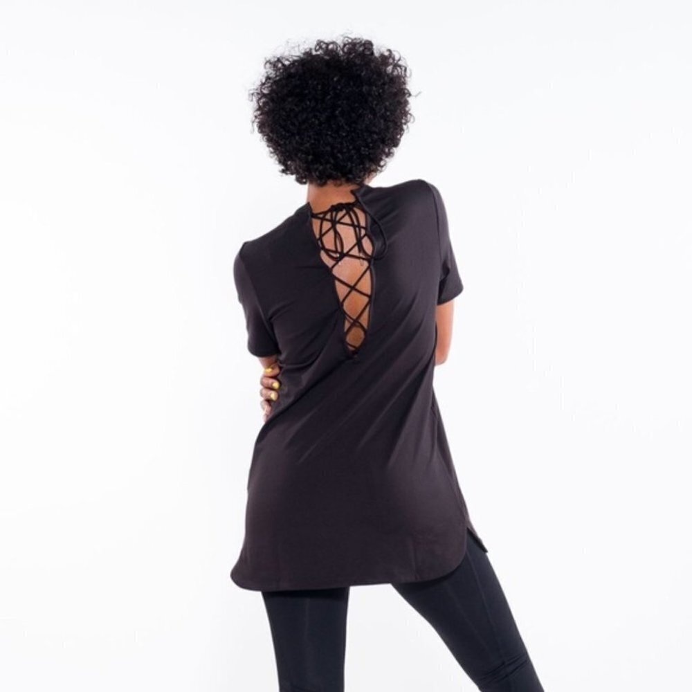 Puma Back Velvet Rope Layering Tunic Shirt Workout - Picture 3 of 9